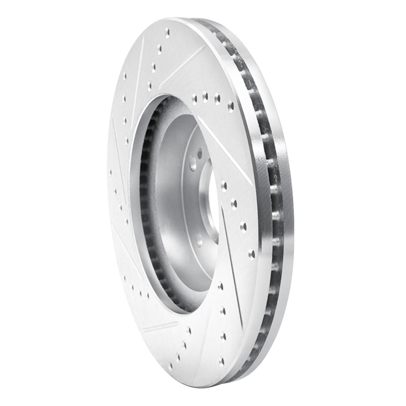 Infiniti Q45 Brake Rotor (1) - Front Right - R1 Concepts - Drilled & Slotted - Silver - `97-`01